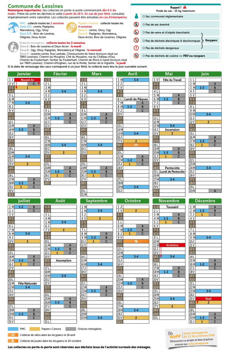 Calendrier 2026